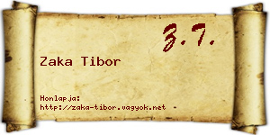 Zaka Tibor névjegykártya